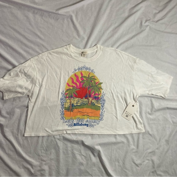 Billabong Women's True Cropped Oversized Boyfriend Relaxed Fit Tee Size Small - Picture 6 of 11